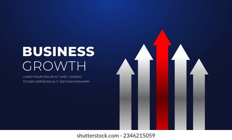 arrows of business sale growth dark blue background