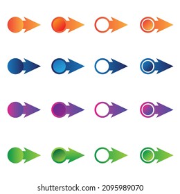 Arrows button set design. Direction arrows.