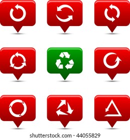 Conjunto de botões de setas. Ilustração vetorial.