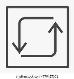 Arrows button vector icon isolated on light grey background