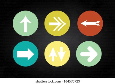 arrows buttons over black background vector illustration 