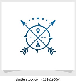 arrows and camp logo design concept, adventure logo design inspiration