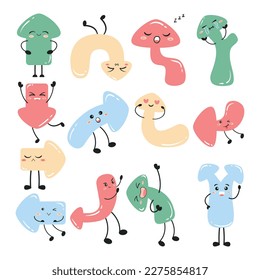 Arrows Cartoon with funny emotions vector cartoon characters Illustration isolated on a white background.