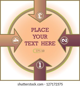 Arrows to center point cream background