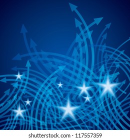 Arrows. Chaotic movement. Seamless vector wallpaper