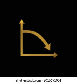 Flechas Gráfico icono metálico chapado en oro o vector de logotipo