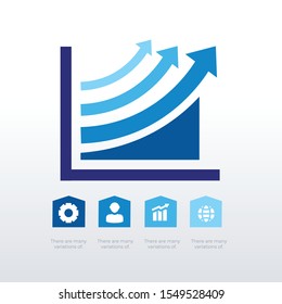 Arrows up chart infographic template design. Business concept infograph with 4 options, steps or processes. Vector visualization can be used for workflow layout, diagram, annual report, web