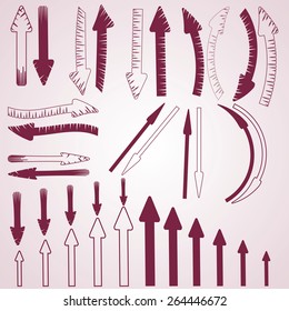 Arrows, cherry ,color, ragged ,edge ,direction.