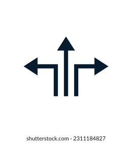 Arrows. Choice of direction. Vector icon isolated on white background.