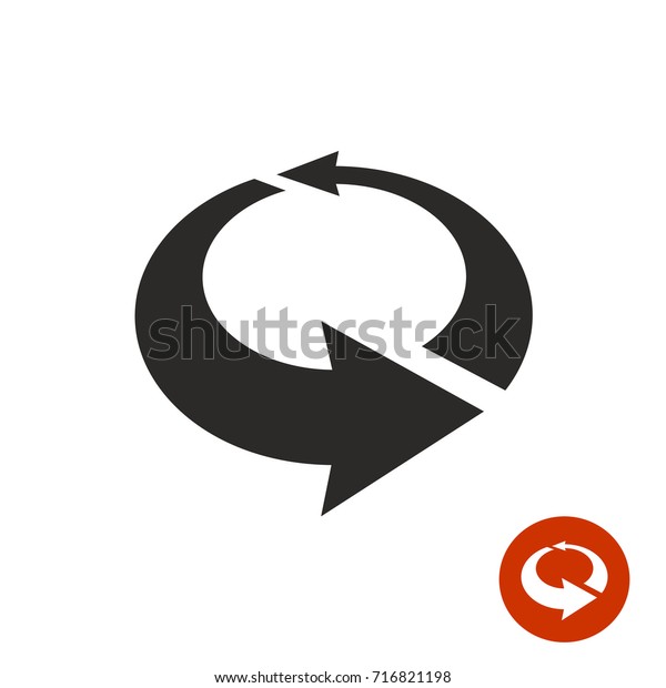 矢印の円の3dアイコン 遠近法のボリューム回転の黒いベクトルシンボル 回転記号 のベクター画像素材 ロイヤリティフリー