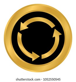 Arrows circle button on white background. Vector illustration.
