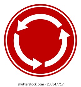 Arrows circle button on white background. Vector illustration.