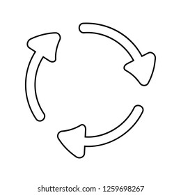 arrows in a circle icon. Element of cyber security for mobile concept and web apps icon. Thin line icon for website design and development, app development