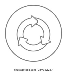 Icono de la línea de círculo de flechas.