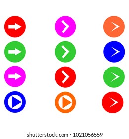 Arrows in a circle are multi-colored a lot.On white background Vector