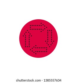 Arrows in a circle on the rounded icon. Vector illustration in style flat. Designed for web and software interfaces. EPS10