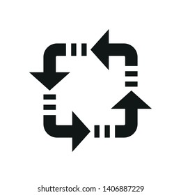 Arrows in a circle. Simple flat vector illustration.