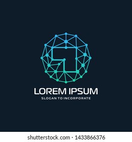 arrows in circle technology logo. business logo template concept illustration. Digital creative positive sign - vector