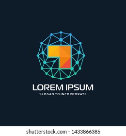 arrows in circle technology logo. business logo template concept illustration. Digital creative positive sign - vector