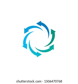 Arrows circle vector illustration icon Logo Template design