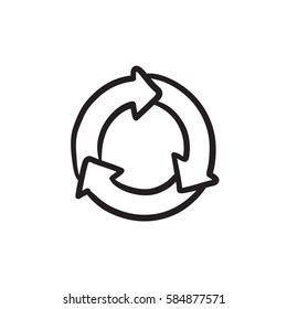 Arrows circle vector sketch icon isolated on background. Hand drawn Arrows circle icon. Arrows circle sketch icon for infographic, website or app.