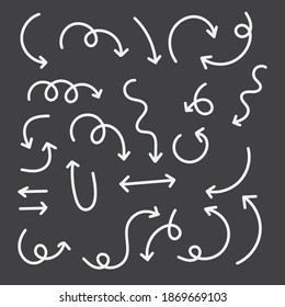 Arrows circles. abstract doodle design. vector set