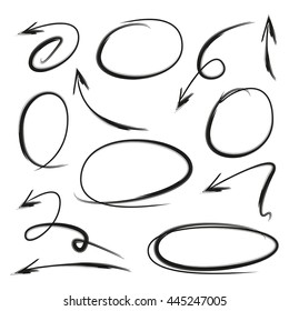 arrows circles and abstract doodle design elements