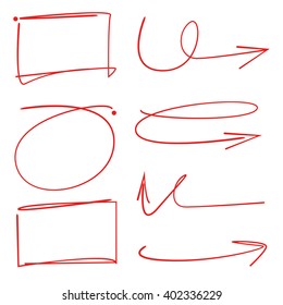 arrows circles and abstract doodle elements for marking text