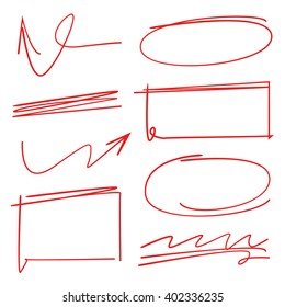 arrows circles and abstract doodle elements for marking text