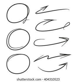 arrows circles correction marker, circle highlighter