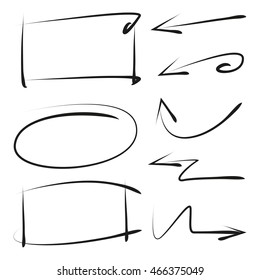 arrows circles doodle writing design vector