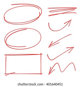 arrows, circles, highlighter set