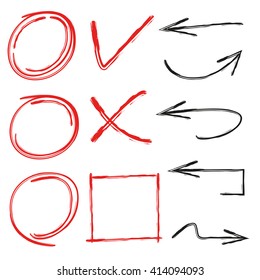 arrows, circles marker highlighter elements