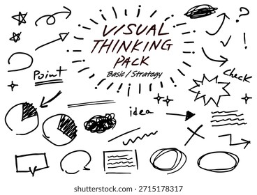 Pfeile, Kreise und Markierungen für Geschäftsstrategie und Whiteboard-Brainstorming