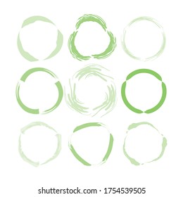 Gráficos vectoriales de flechas y círculos. Reciclaje y símbolos medioambientales