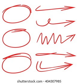 arrows circles vector highlighter set
