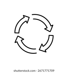 Icono de estrategia de mejora de ciclo de círculo de flechas