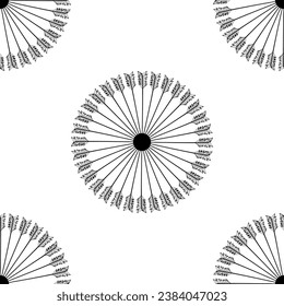 Arrows in circular form isolated on white background is in Seamless pattern - vector illustration