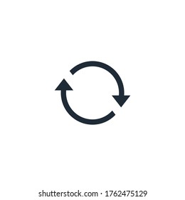Arrows of circular motion. Turnover. Vector icon isolated on white background.