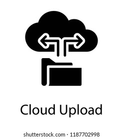 Arrows with cloud and files showing cloud upload 