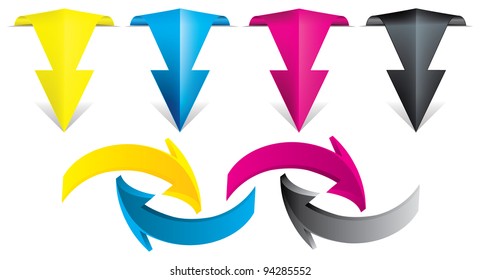 Arrows in cmyk color style