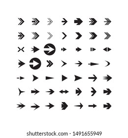 arrows collection of 49 pieces, vector, black, eps