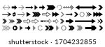 Arrows collection. Big set of Arrows Vector Icons. Arrow different shapes in modern simple flat style for web design.