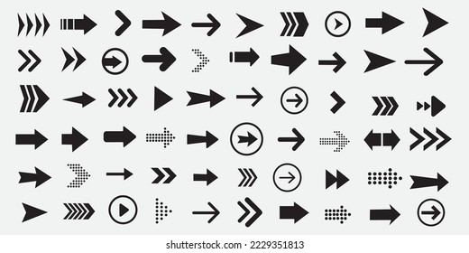 Arrows collection. Big set of Arrows Vector Icons.