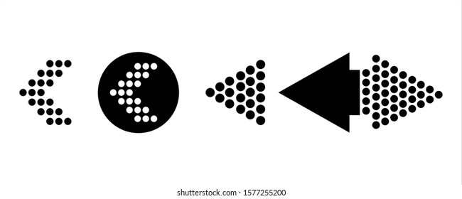 Arrows collection.  Black arrow direction signs forward and down for navigation or web download button isolated vector elements.