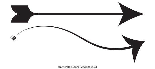 Arrows Collection. Black Arrow Direction Signs Forward And Down For Navigation Or Web Download Button Isolated Vector Narrow, Right And Recycle Arrowhead Symbols , Cliparts, Vector