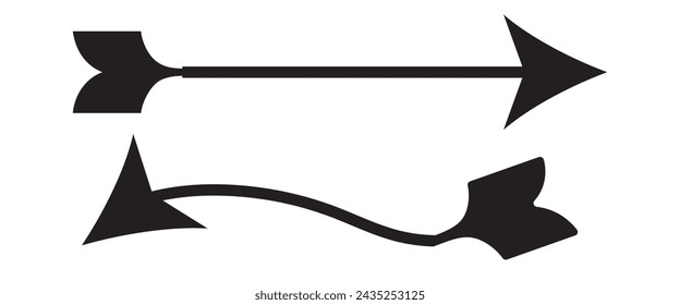 Arrows Collection. Black Arrow Direction Signs Forward And Down For Navigation Or Web Download Button Isolated Vector Narrow, Right And Recycle Arrowhead Symbols , Cliparts, Vector