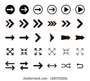 Arrows  Collection With Elegant Style And Black Color. Arrow Vector Collection. Arrow. Cursor. Vector Stock Illustration.