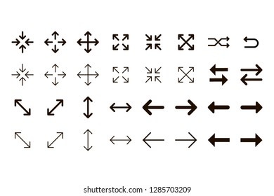 Arrows  collection with elegant style and black color. Arrow vector collection. Arrow. Cursor. Vector stock illustration.