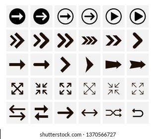 Arrows  collection with elegant style and black color. Arrow vector collection. Arrow. Cursor. Vector stock illustration.